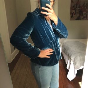 Alfani blue velvet blazer coat
